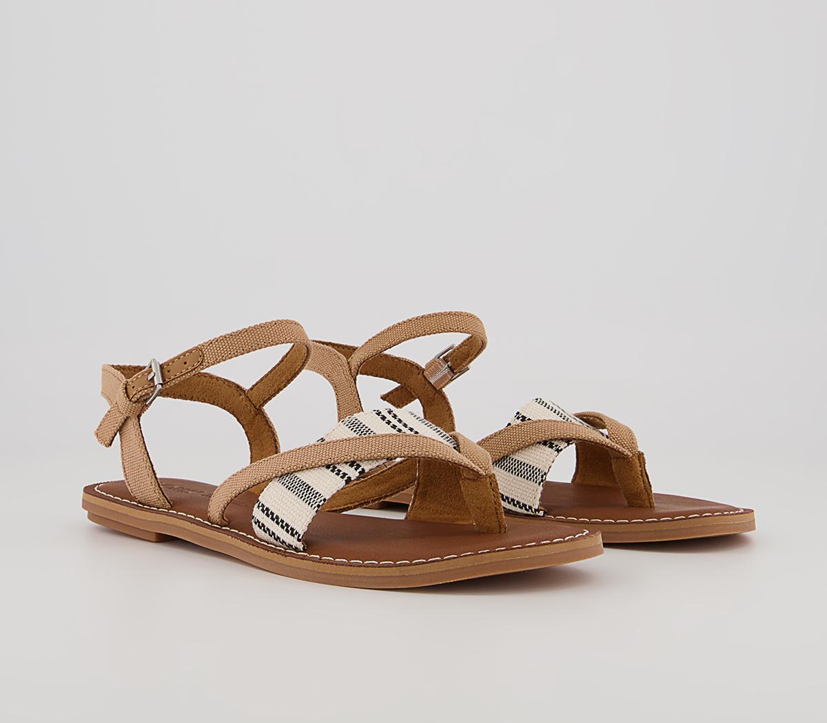 TOMS Lexie Sandals TOMS Lexie Sandals Doe Canvas Global Stripe