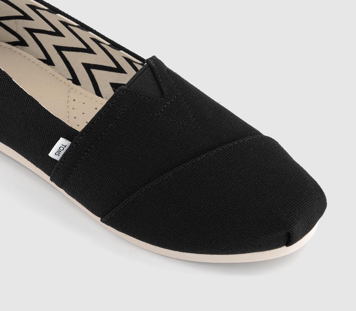 TOMS Alpargata Slip Ons Black - Flat Shoes for Women