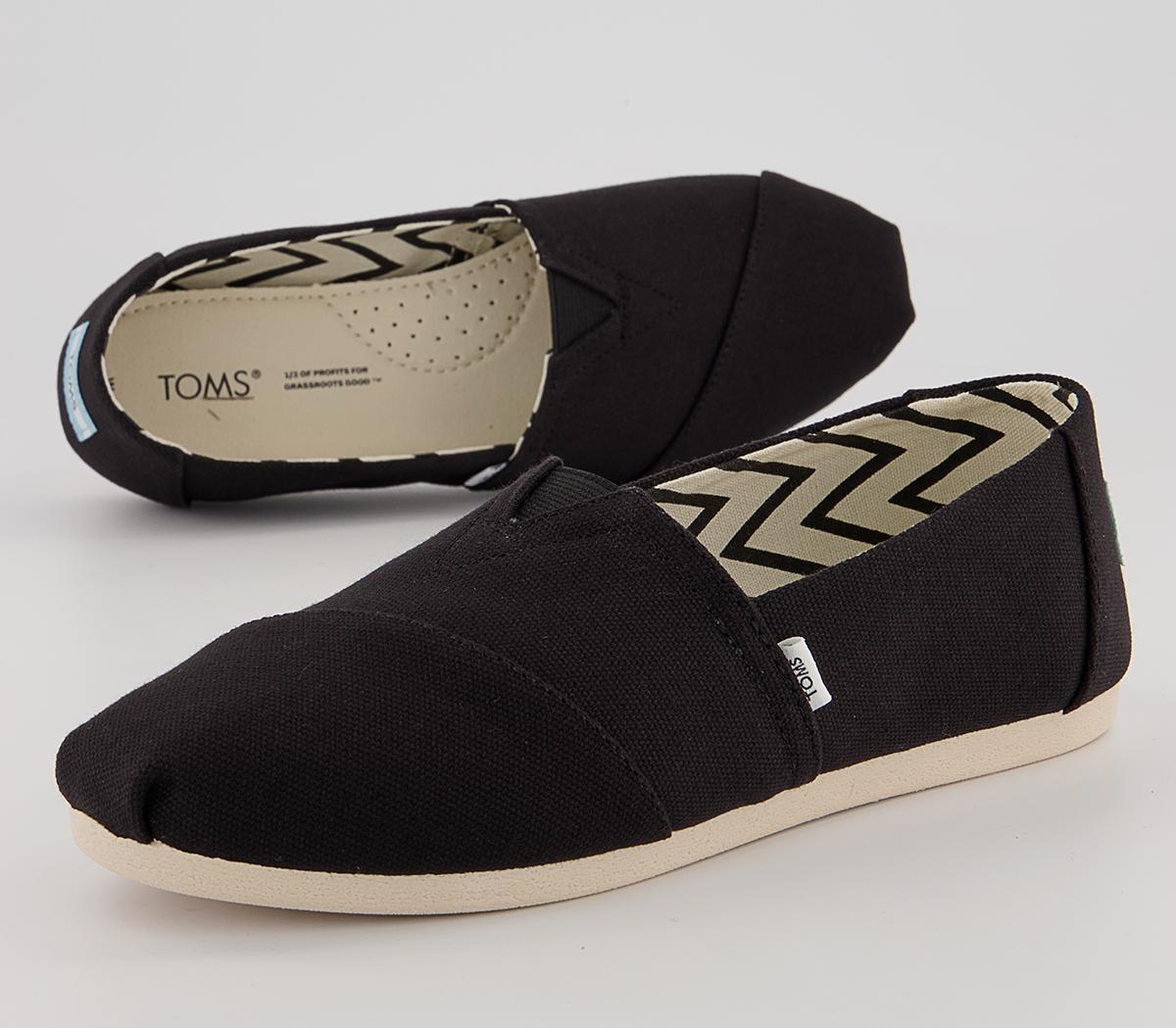 TOMS Alpargata Slip Ons Black - Flat Shoes for Women