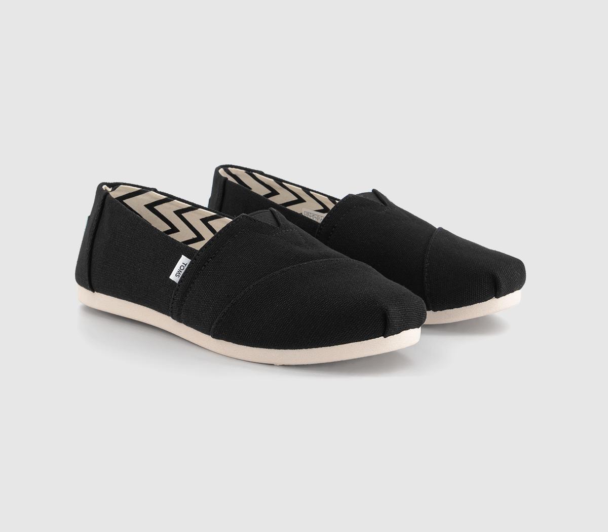 TOMS Alpargata Slip Ons Black - Flat Shoes for Women