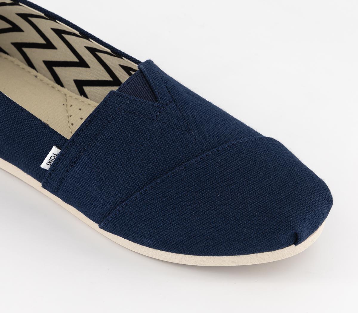 TOMS Alpargata Slip Ons Navy - Flat Shoes for Women