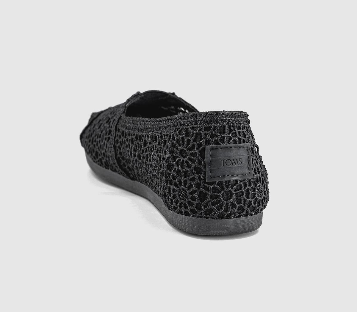 TOMS Alpargata Flats Black Moroccan Crochet - Flat Shoes for Women