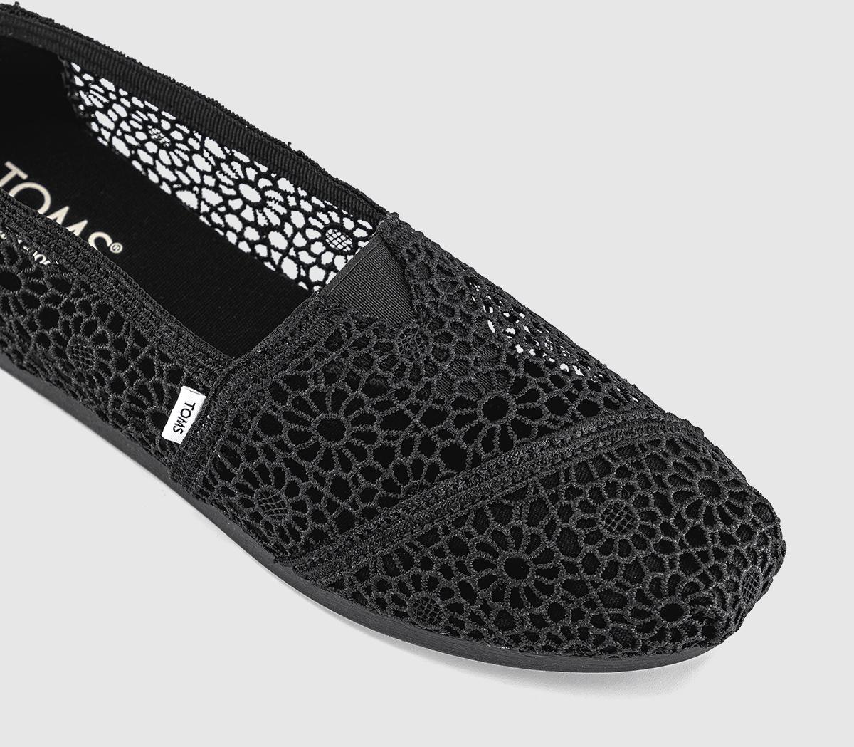 TOMSAlpargata FlatsBlack Moroccan Crochet