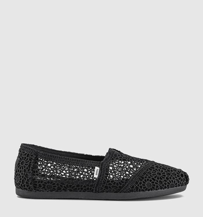 TOMS Alpargata Flats Black Moroccan Crochet
