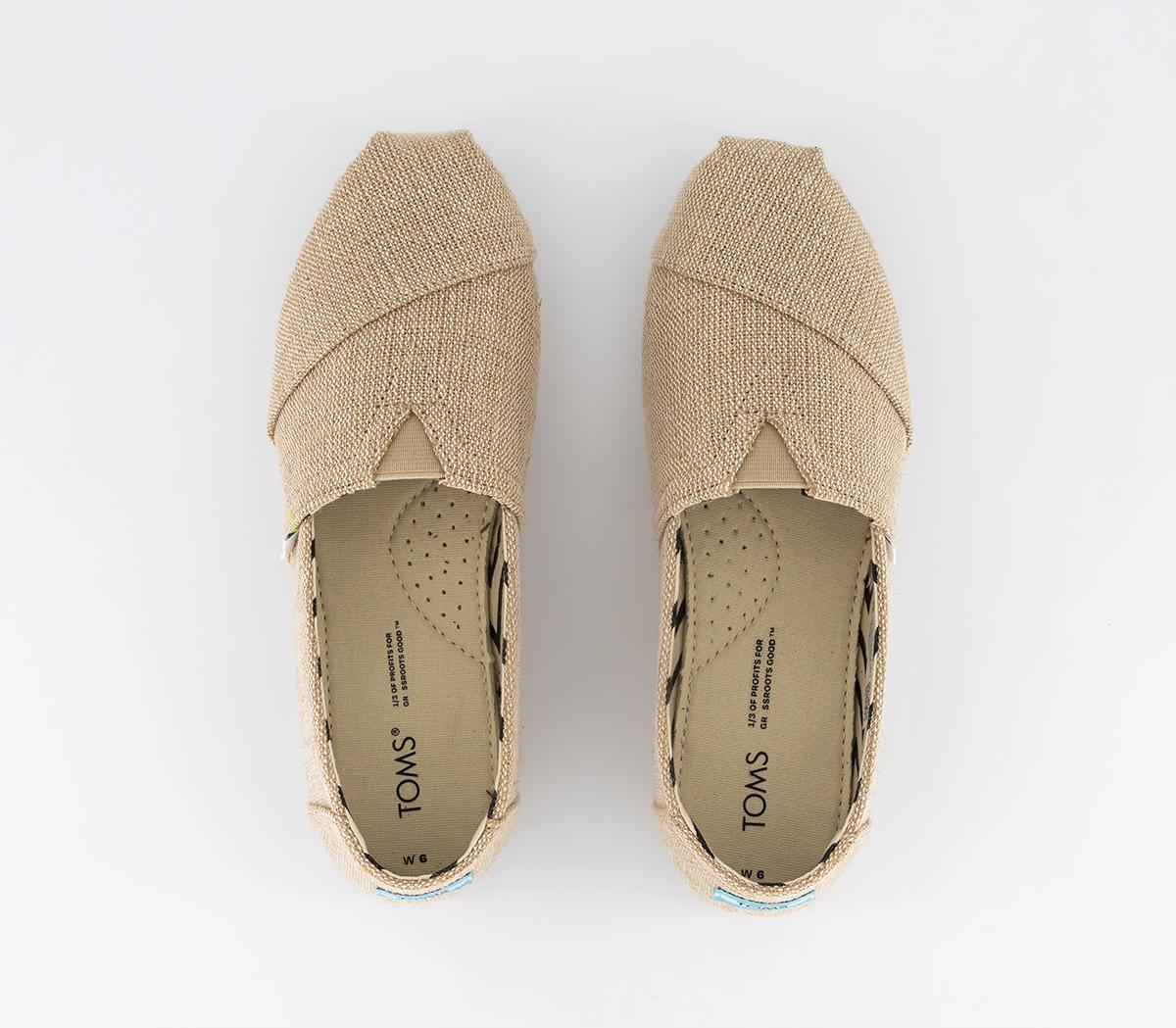 TOMS Alpargata Slip Ons Natural - Flat Shoes for Women