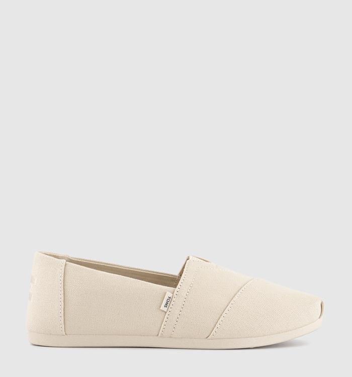 TOMS Alpargata Slip Ons Ivory Recycled Cotton Canvas