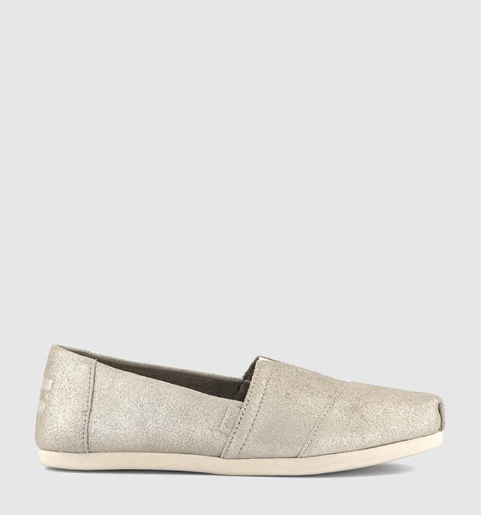 TOMS Alpargata Slip Ons Champagne Metallic