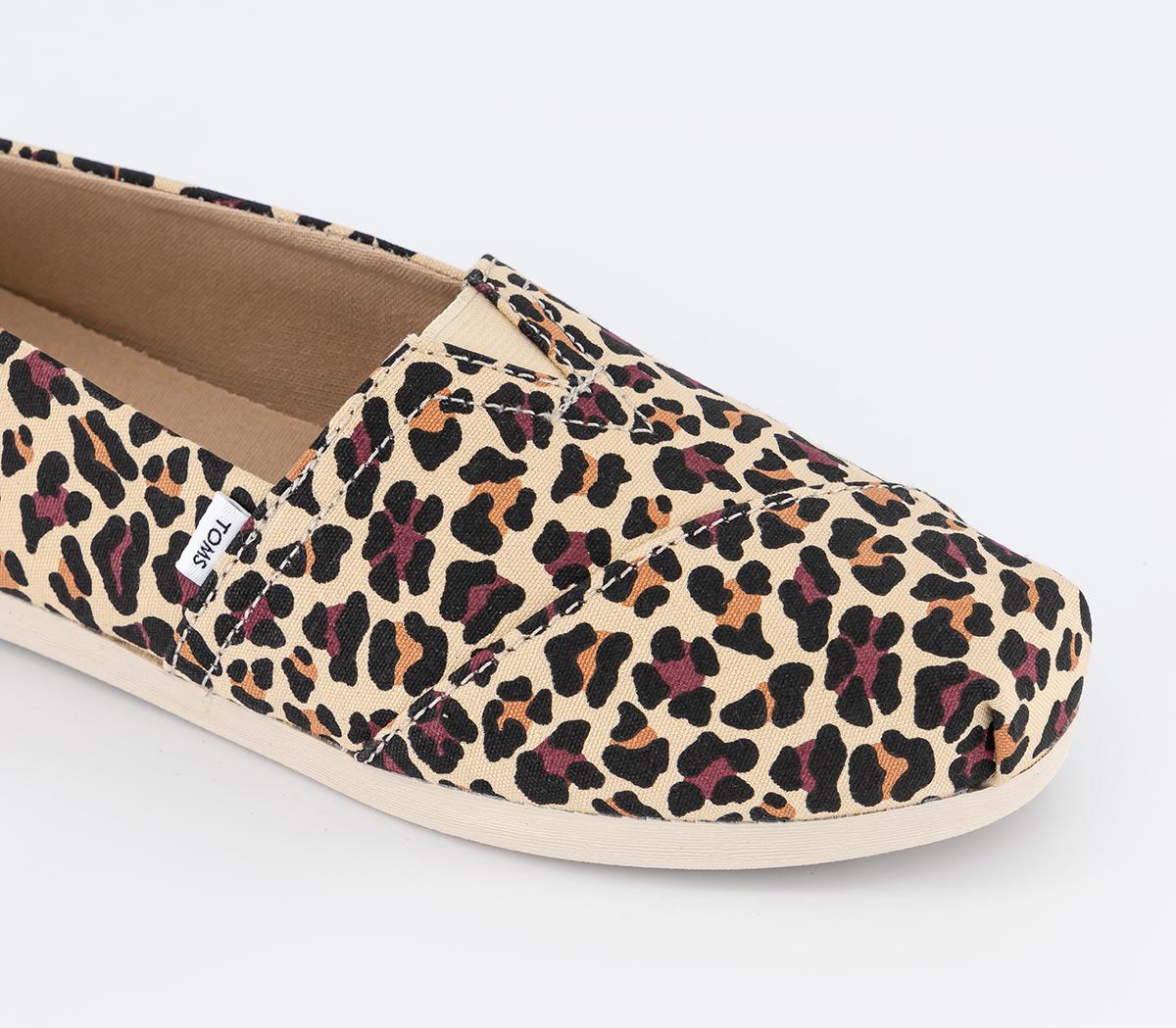 Toms Alpargata Slip Ons Leopard Animal Print Flat Shoes For Women