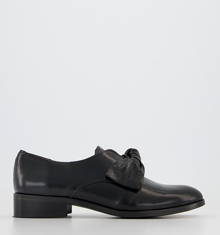 Office Flexing High Vamp Knot Shoes Black Leather