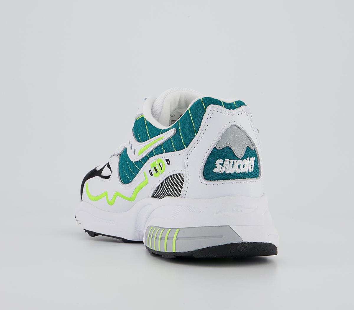 Saucony 3d Grid Hurricane Trainers Saucony 3d Grid Hurricane Trainers White Green