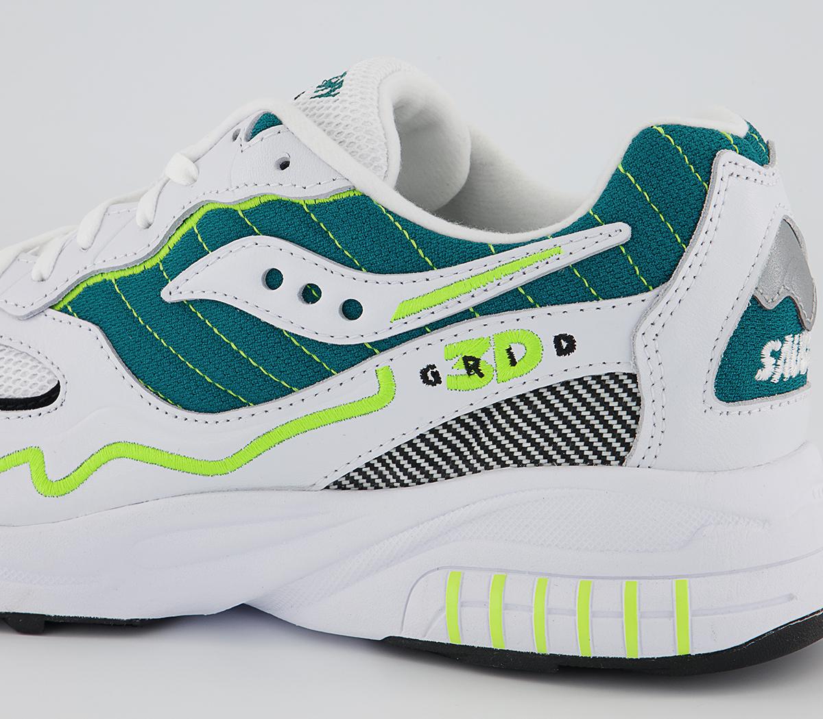Saucony 3d Grid Hurricane Trainers Saucony 3d Grid Hurricane Trainers White Green