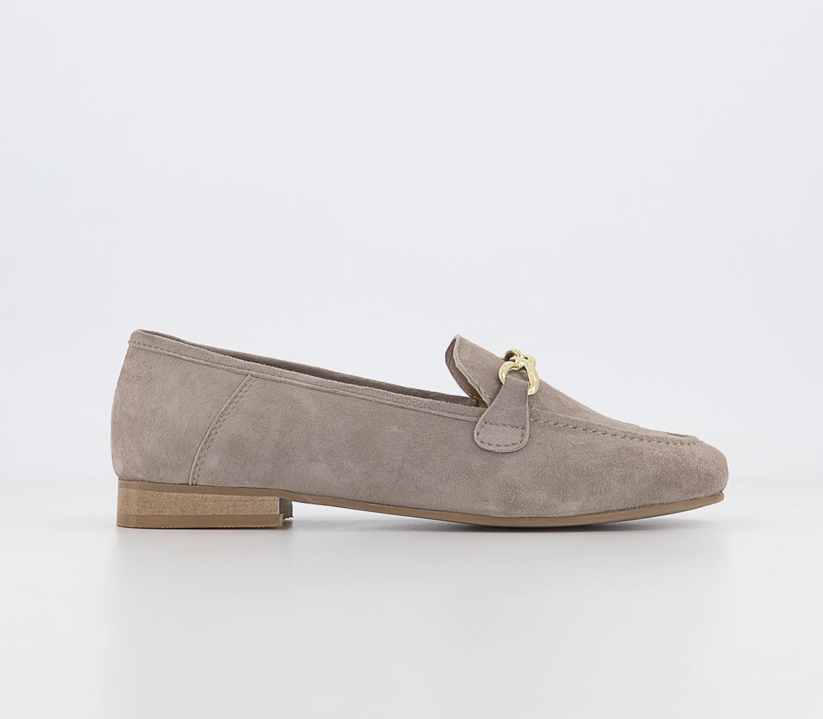 OFFICE Freddie Suede Loafers Taupe Suede Flat Shoes for Women