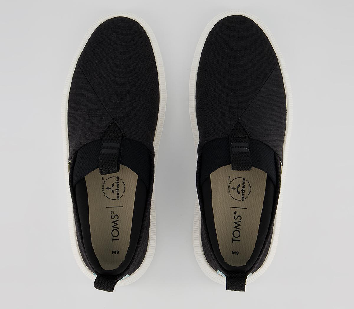 TOMS Alpargata Rover Slip Ons TOMS Alpargata Rover Slip Ons Black Heritage Canvas