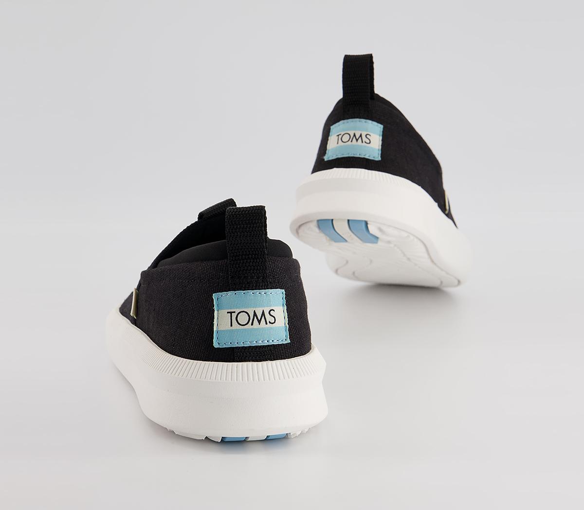 TOMS Alpargata Rover Slip Ons TOMS Alpargata Rover Slip Ons Black Heritage Canvas