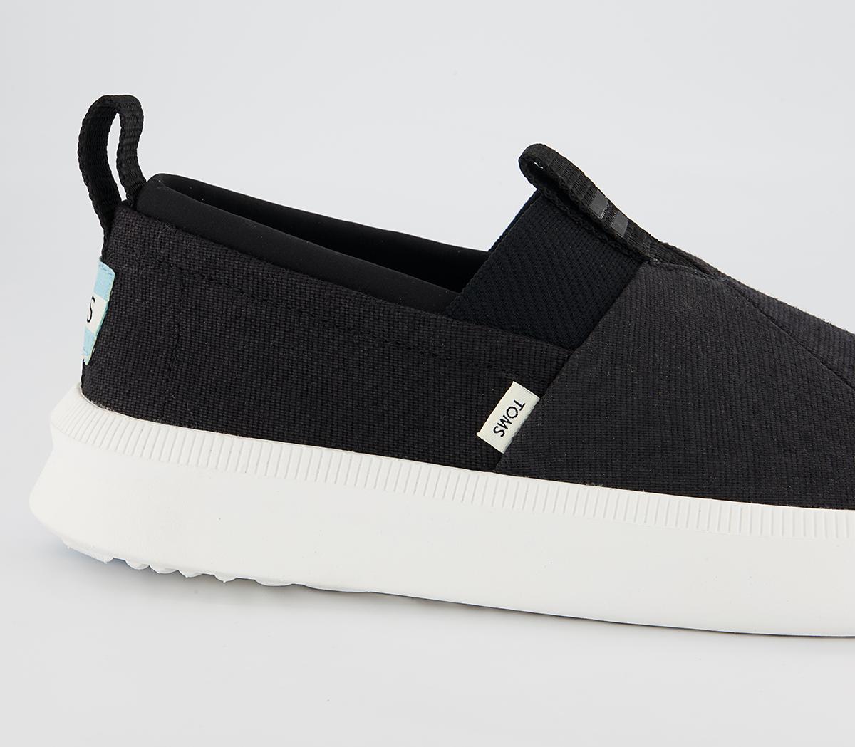 TOMS Alpargata Rover Slip Ons TOMS Alpargata Rover Slip Ons Black Heritage Canvas