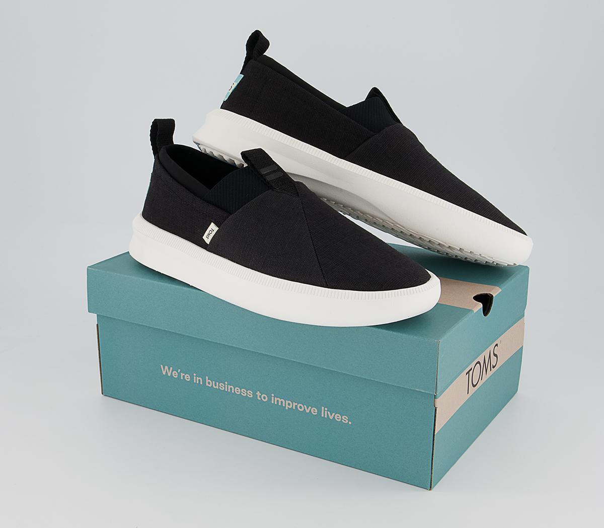 TOMS Alpargata Rover Slip Ons TOMS Alpargata Rover Slip Ons Black Heritage Canvas