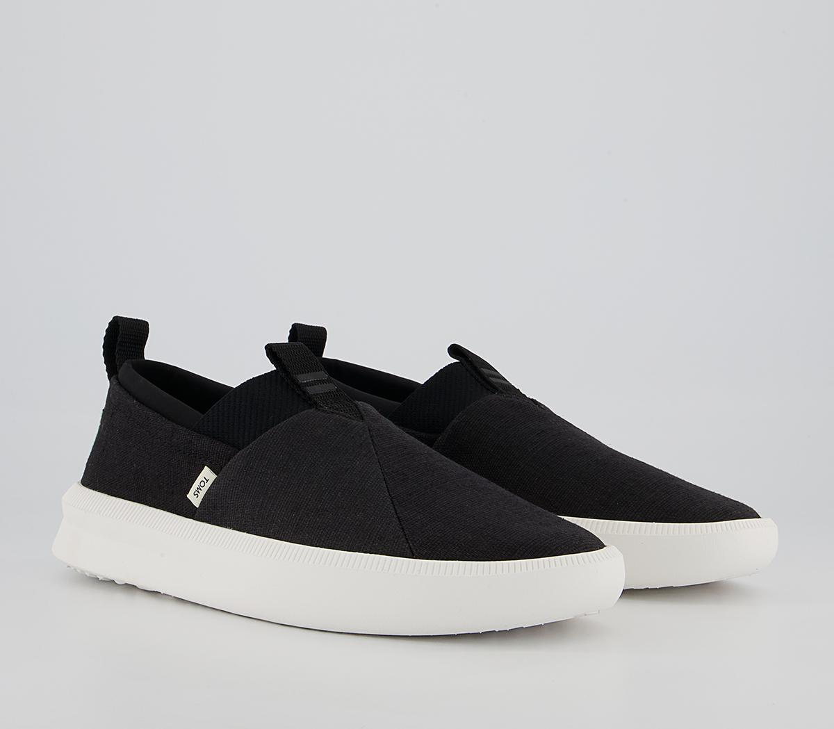 TOMS Alpargata Rover Slip Ons TOMS Alpargata Rover Slip Ons Black Heritage Canvas