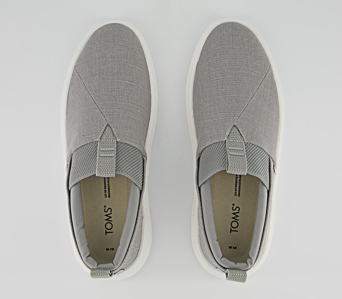TOMS Alpargata Rover Slip Ons TOMS Alpargata Rover Slip Ons Drizzle Grey Heritage Canvas