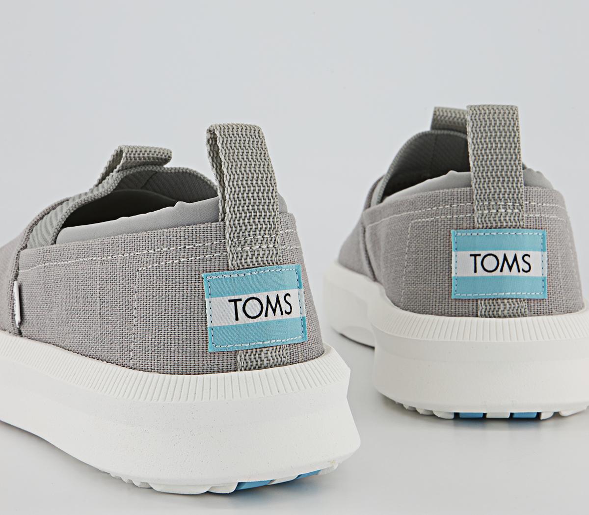 TOMS Alpargata Rover Slip Ons TOMS Alpargata Rover Slip Ons Drizzle Grey Heritage Canvas