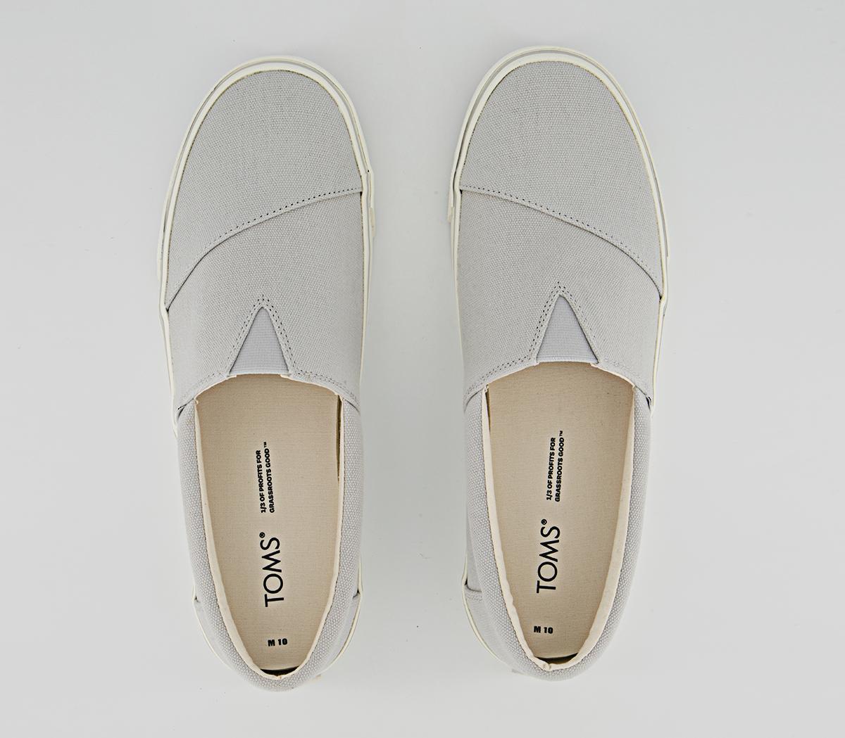 TOMS Alpargata Fenix Slip Ons TOMS Alpargata Fenix Slip Ons Lunar Grey Washed Canvas
