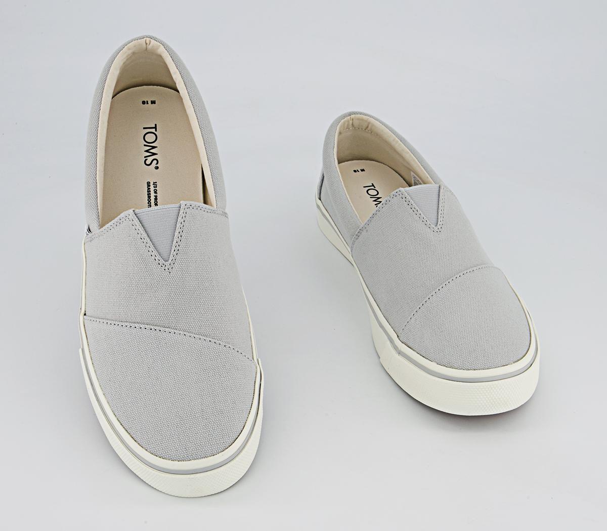 TOMS Alpargata Fenix Slip Ons Lunar Grey Washed Canvas - Men's Casual Shoes