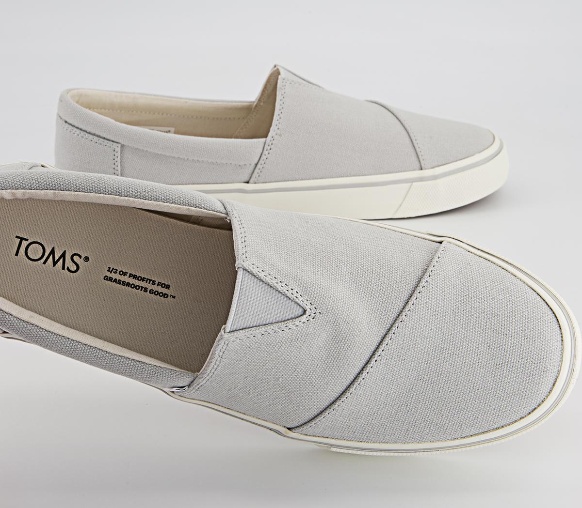 TOMS Alpargata Fenix Slip Ons TOMS Alpargata Fenix Slip Ons Lunar Grey Washed Canvas
