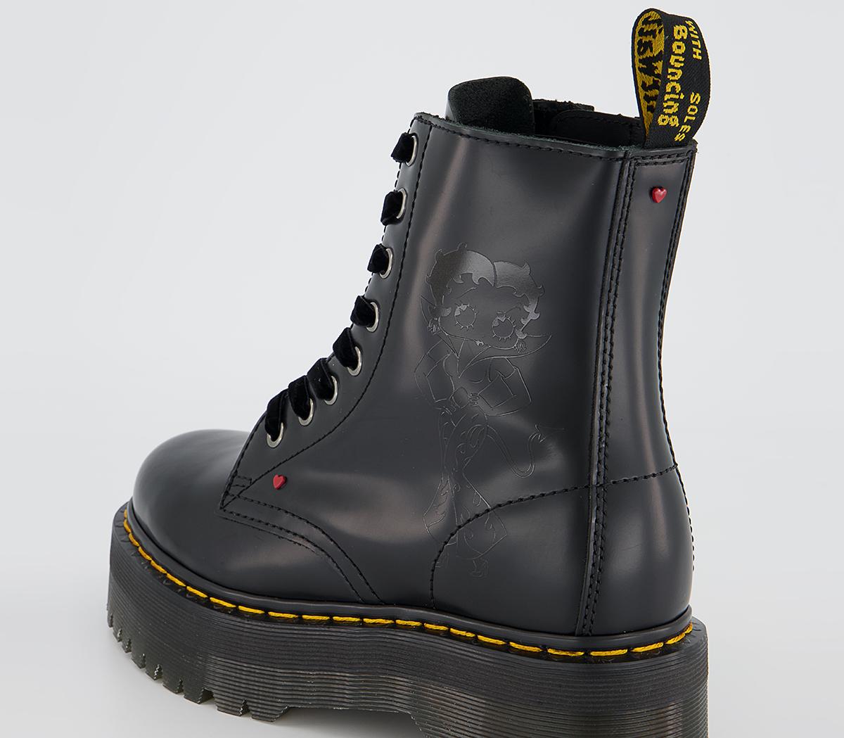 Dr. Martens Jadon Betty Boop Boots Black - Women's Ankle Boots