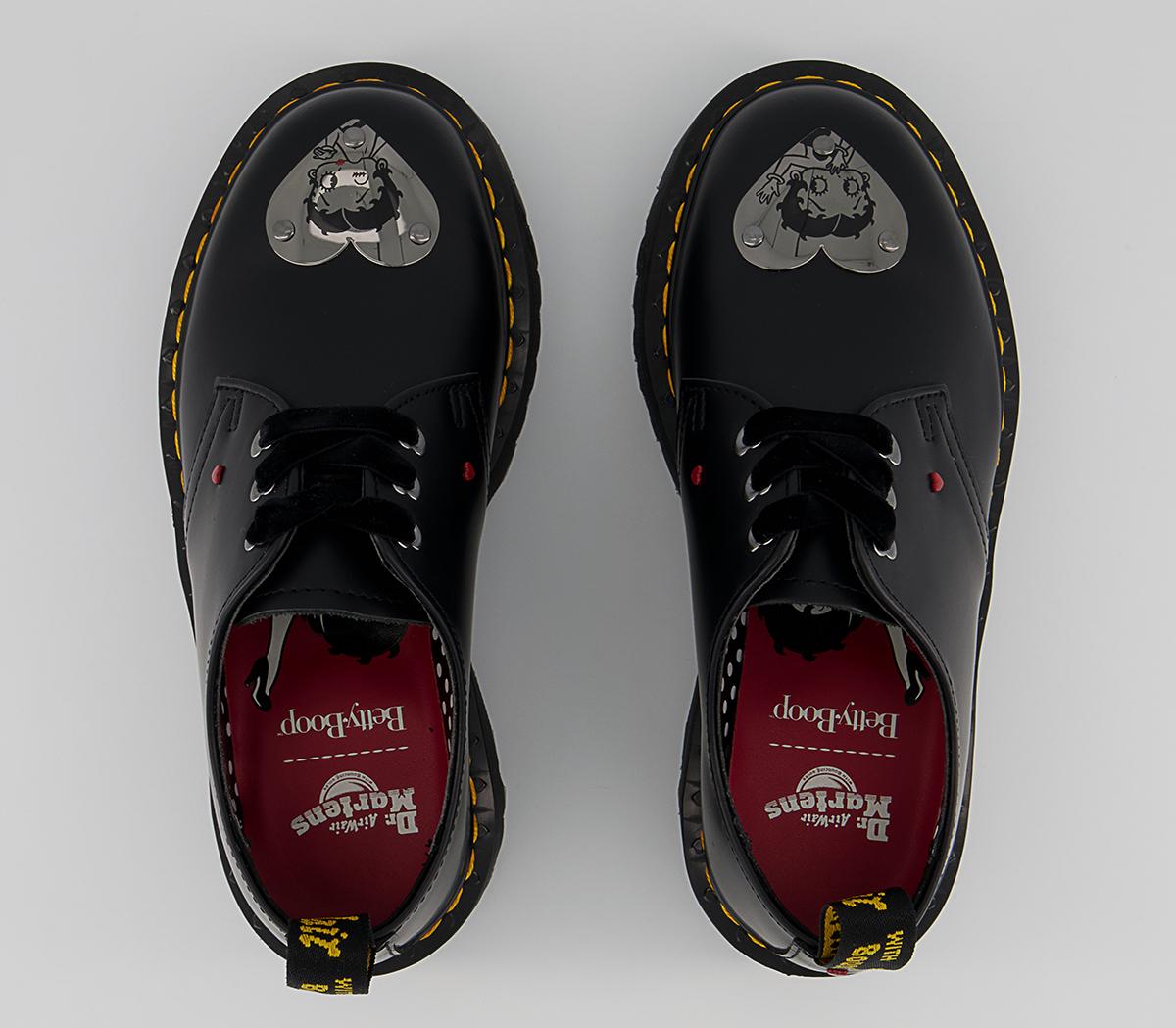 Dr. Martens 1461 Quad Betty Boop Shoes Black - Flat Shoes for Women