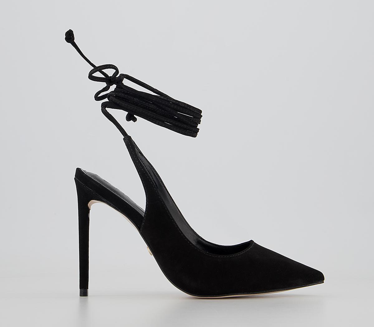 Office Hobby Ankle Tie Court Heels Office Hobby Ankle Tie Court Heels Black Nubuck