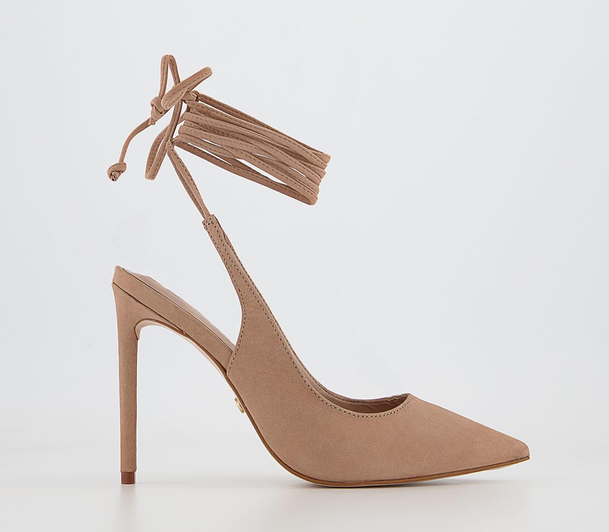 Office Hobby Ankle Tie Court Heels Office Hobby Ankle Tie Court Heels Nude Nubuck