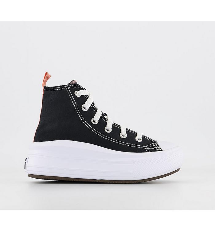 converse all star move youth trainers black pink salt white