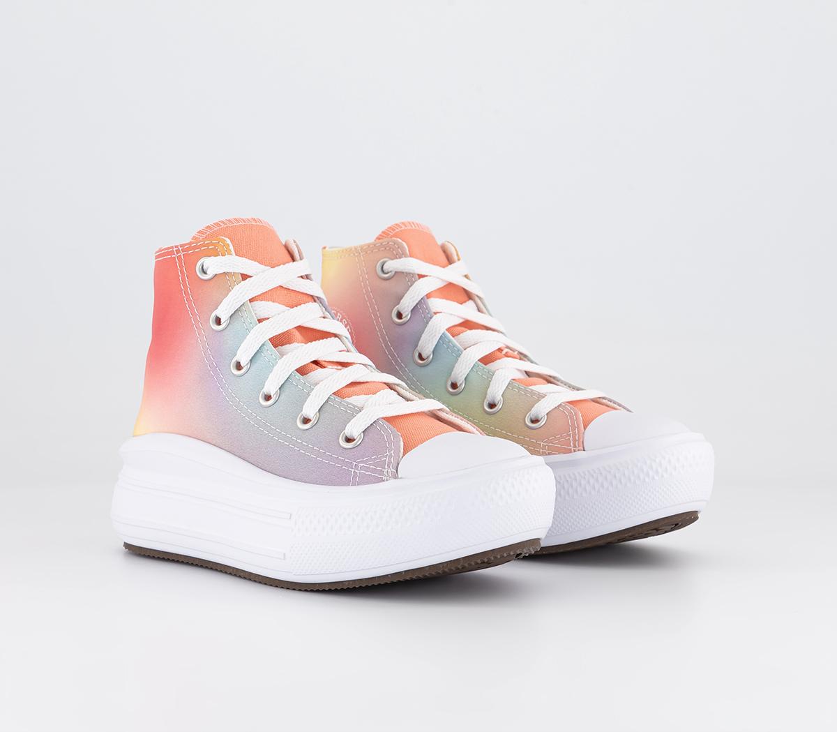 Converse All Star Move Kids Trainers Converse All Star Move Kids Trainers Lawn Flamingo Egret White