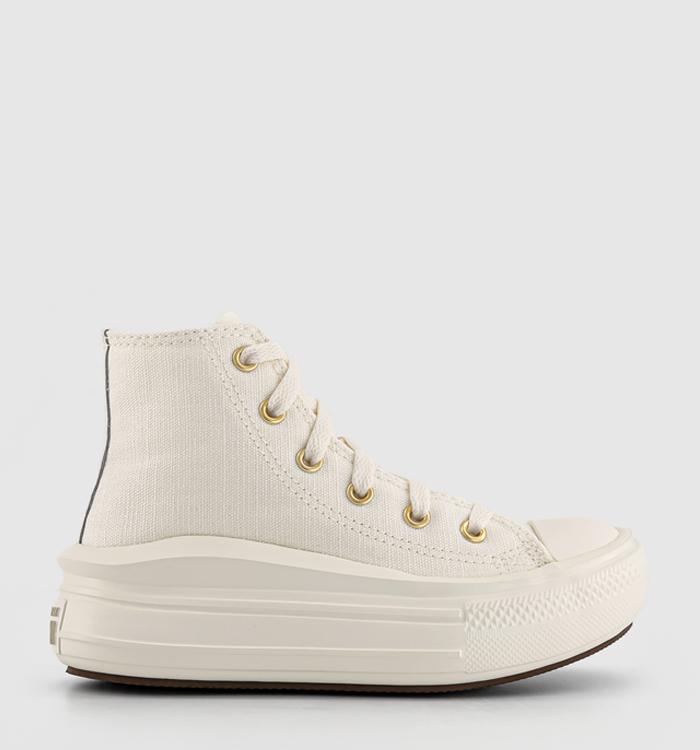 Converse All Star Move Youth Trainers Egret Metallic Light Gold Egret