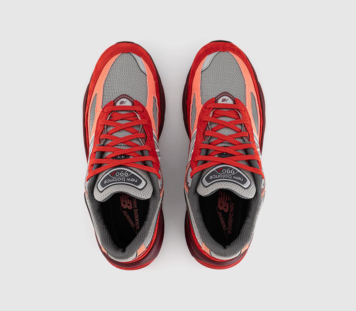 New Balance990V6 Made in USA TrainersRed Grey