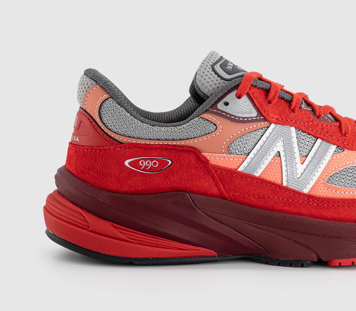 New Balance990V6 Made in USA TrainersRed Grey