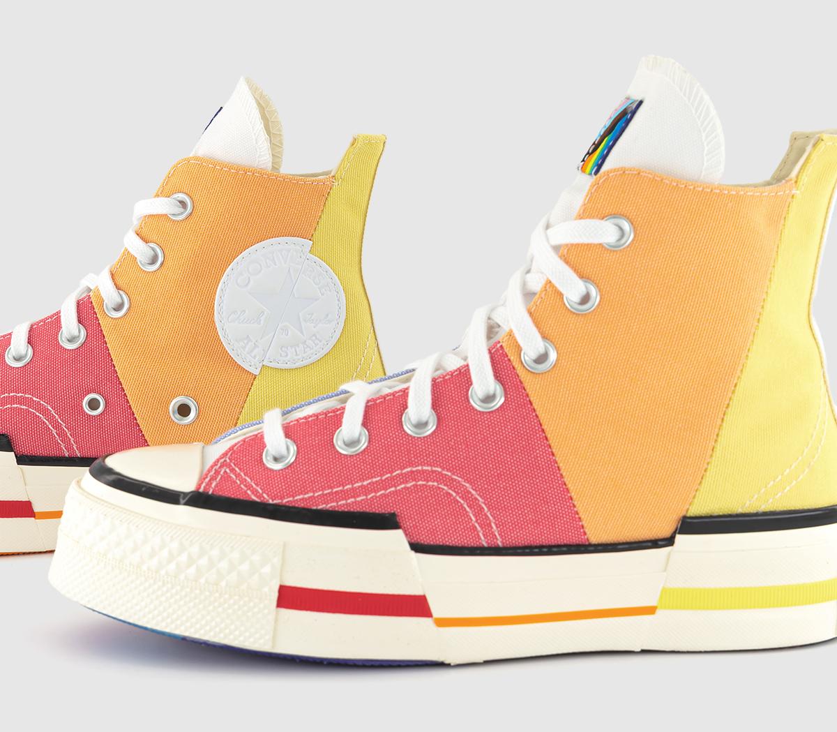 ConverseChuck 70 Plus Trainers Pink Fuel Orange Butter Yellow