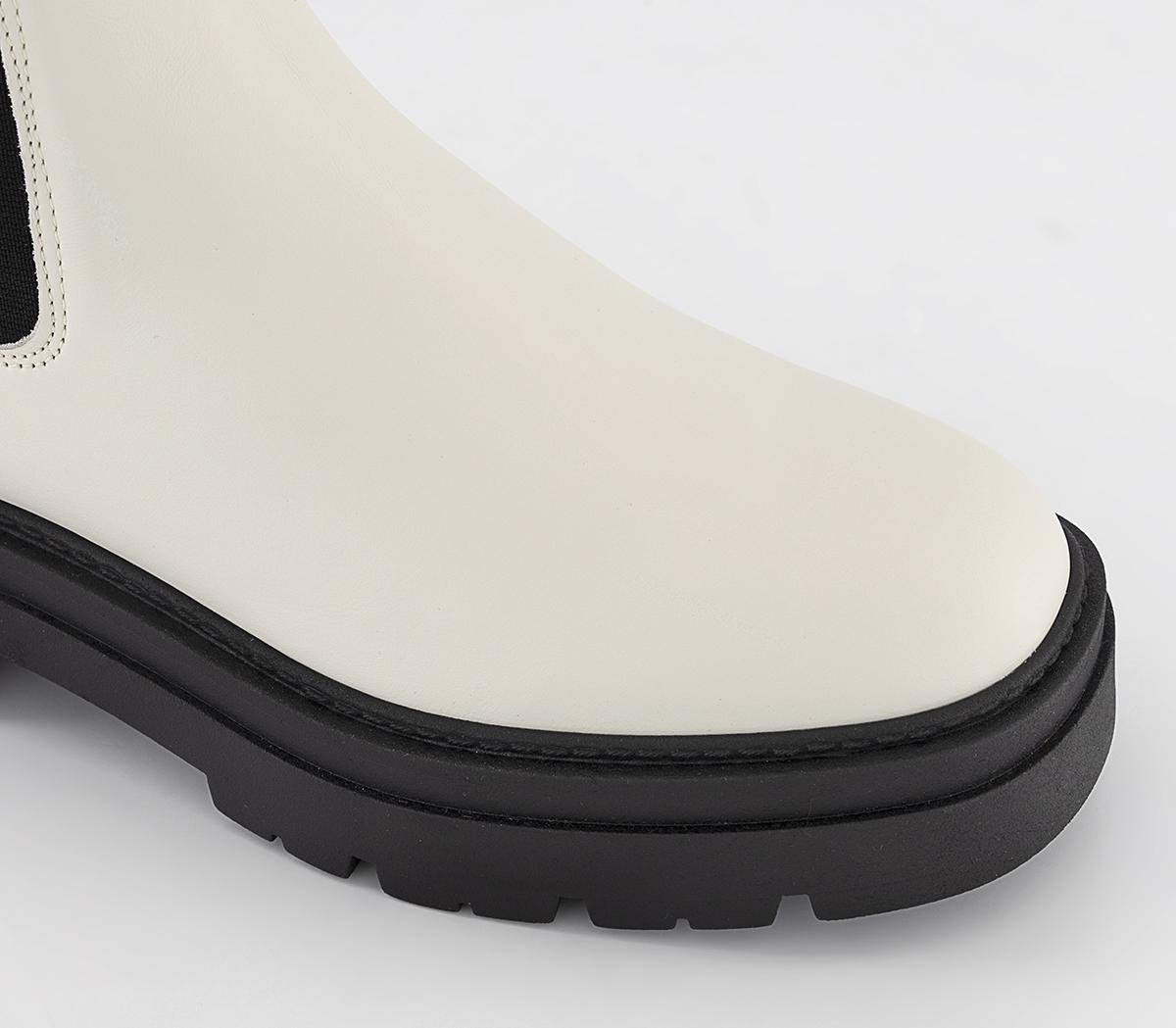 OFFICEAce Cleat Sole Chelsea Ankle Boots OFFICEAce Cleat Sole Chelsea Ankle BootsWhite Leather