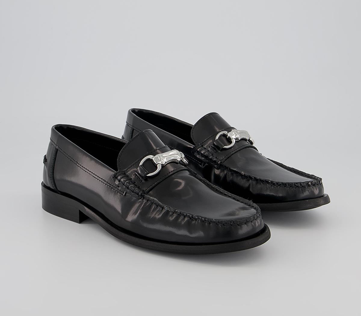 OFFICE Mauritius Bamboo Snaffle Loafers Black Leather - Men’s Smart Shoes