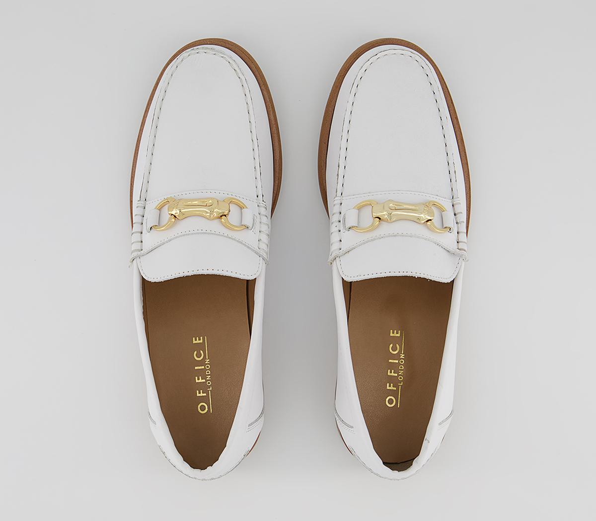 Office Mauritius Bamboo Snaffle Loafers Office Mauritius Bamboo Snaffle Loafers White Leather