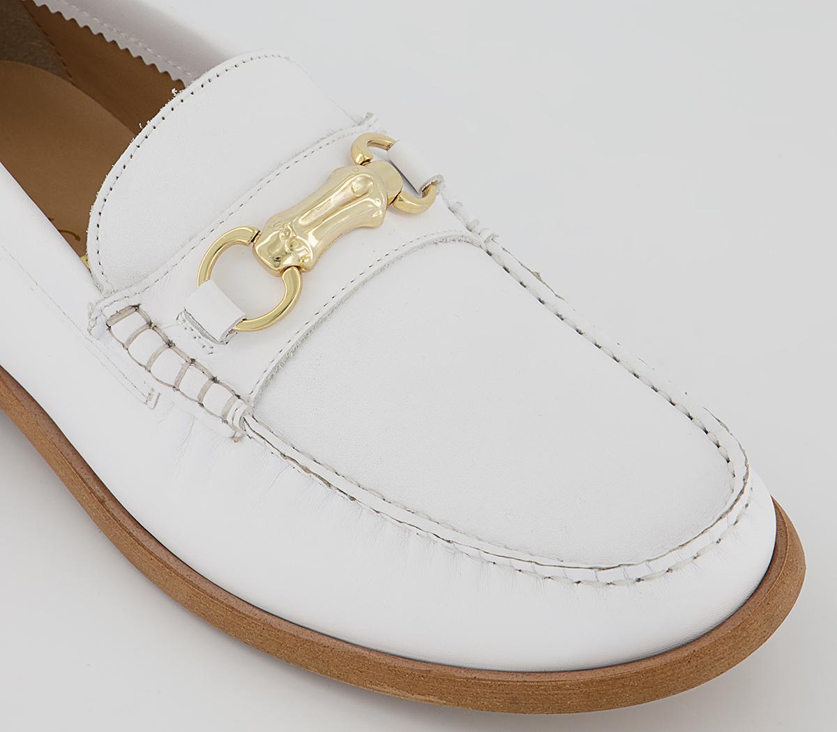 Office Mauritius Bamboo Snaffle Loafers Office Mauritius Bamboo Snaffle Loafers White Leather