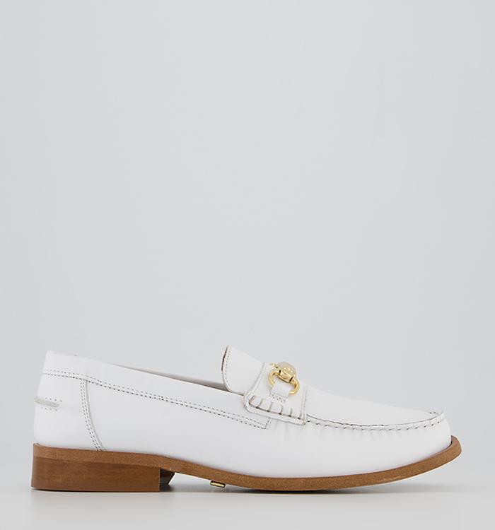 Office Mauritius Bamboo Snaffle Loafers White Leather