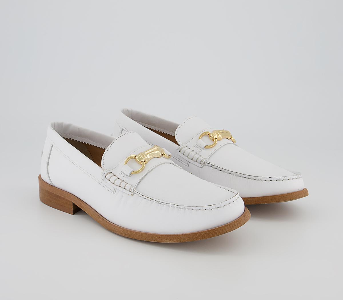 Office Mauritius Bamboo Snaffle Loafers Office Mauritius Bamboo Snaffle Loafers White Leather