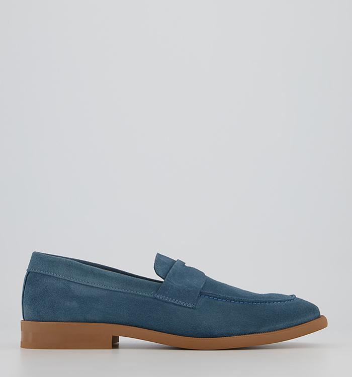 Office Caracas Saddle Loafers Blue Suede