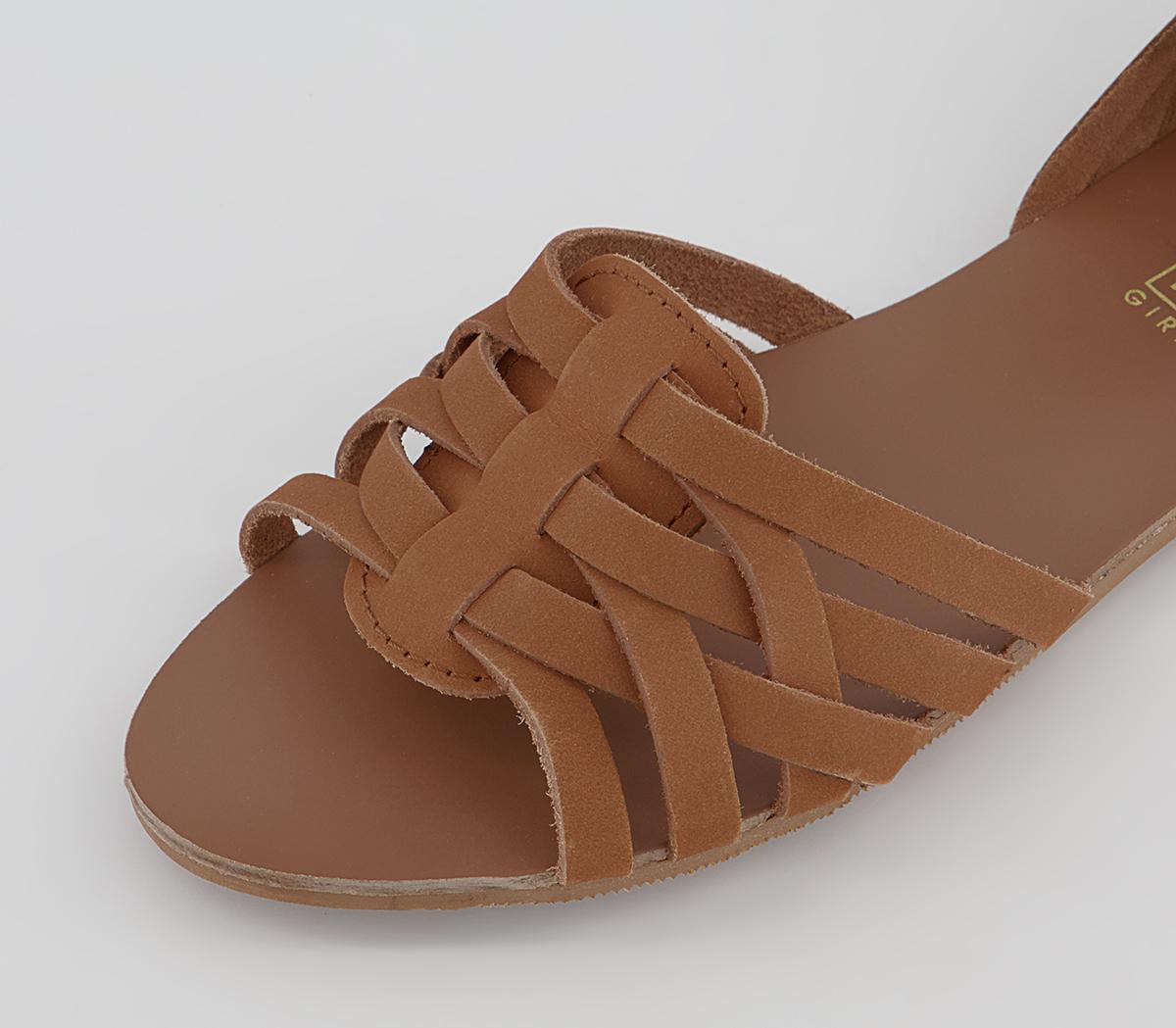 Office Soleil Flat Sandals Office Soleil Flat Sandals Tan Leather