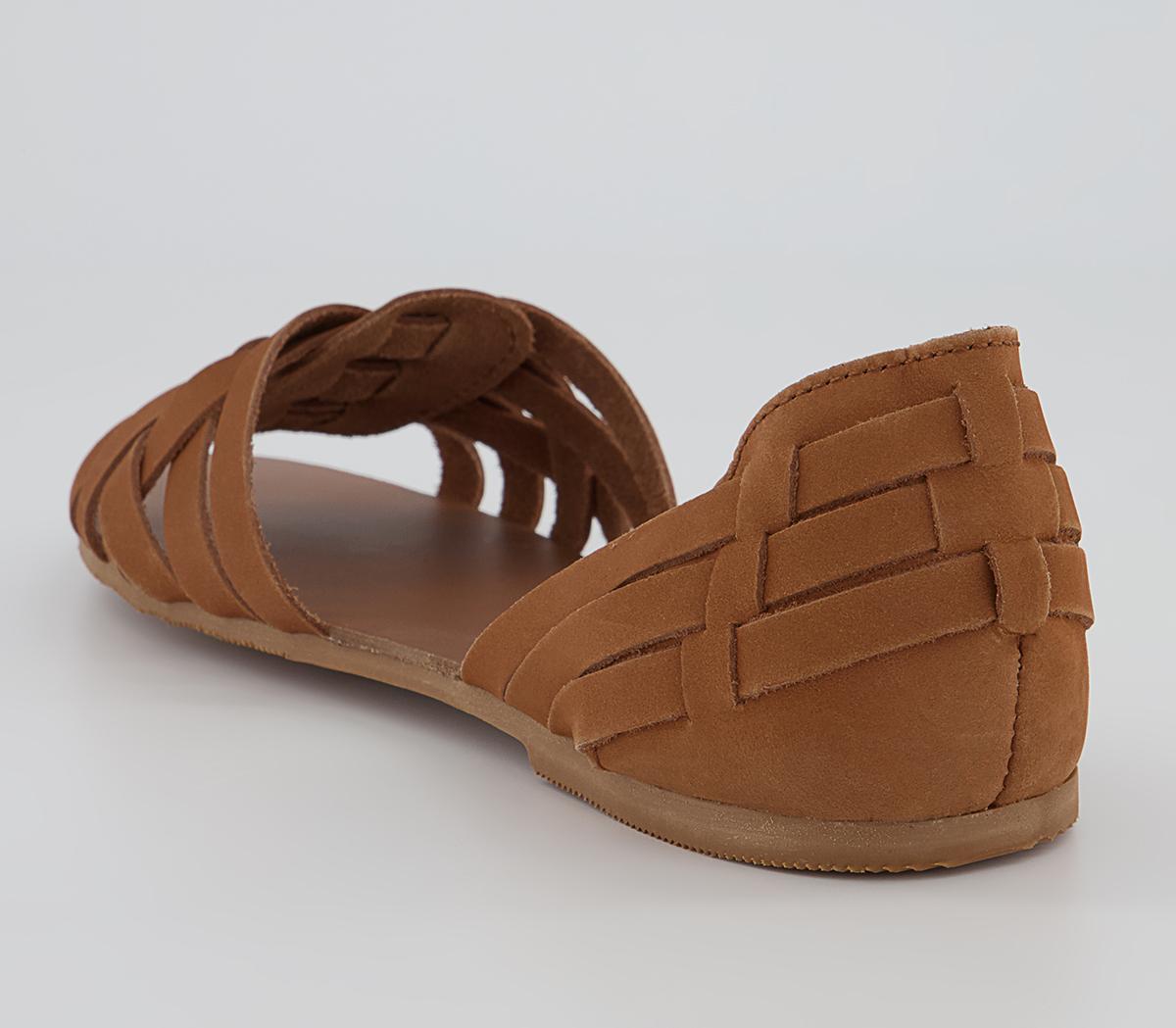 Office Soleil Flat Sandals Office Soleil Flat Sandals Tan Leather