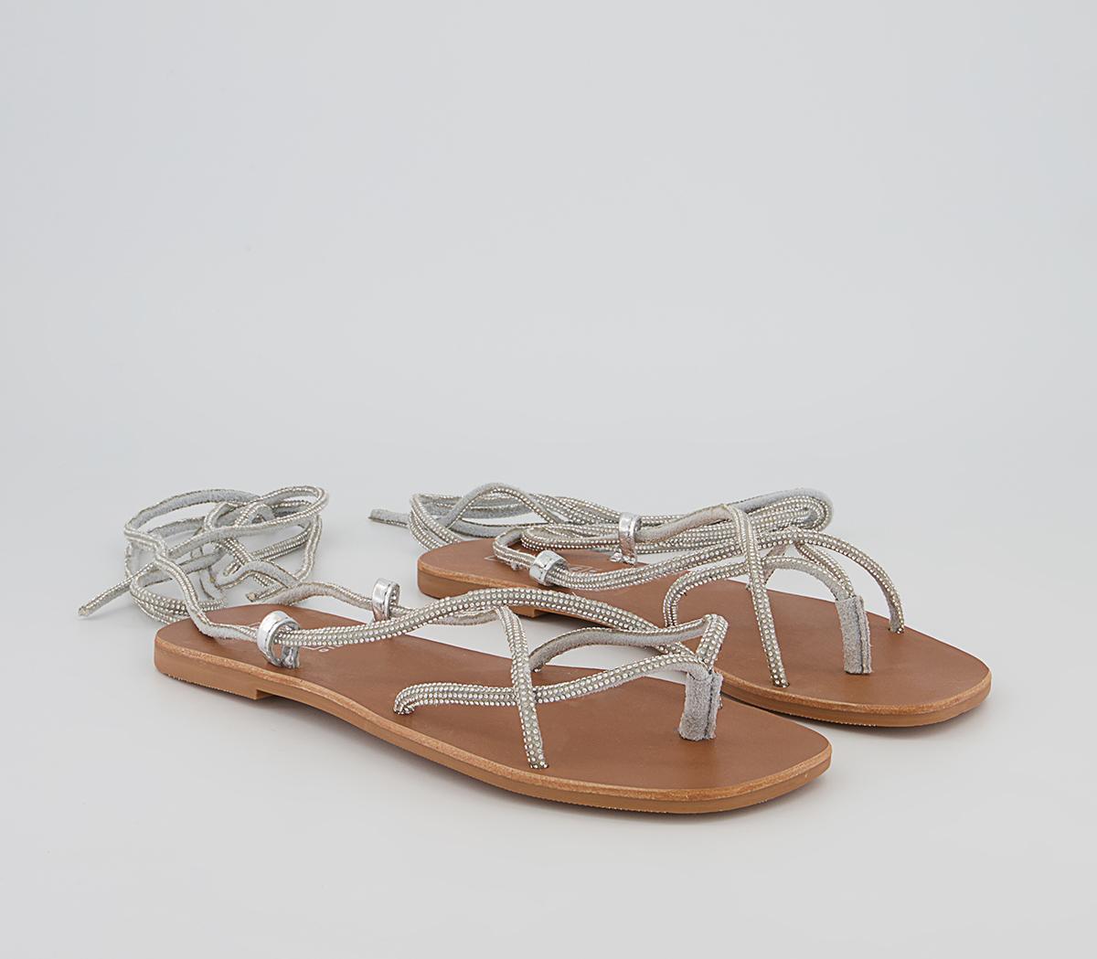 Office Sasha Embellished Sandals Office Sasha Embellished Sandals Silver Embellished