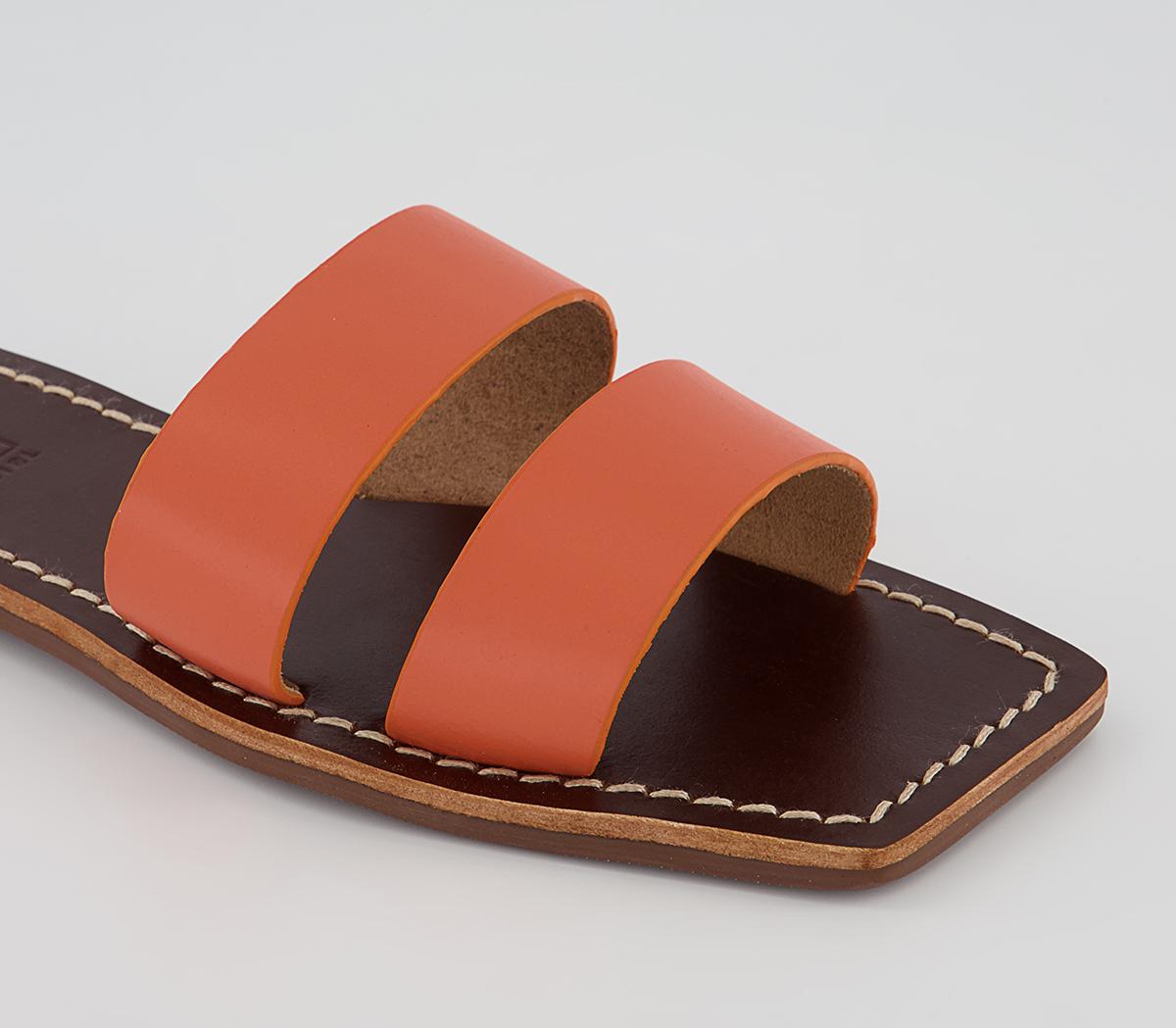 Office Serena Double Band Mules Office Serena Double Band Mules Orange Leather