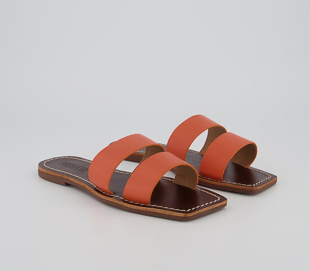 Office Serena Double Band Mules Office Serena Double Band Mules Orange Leather