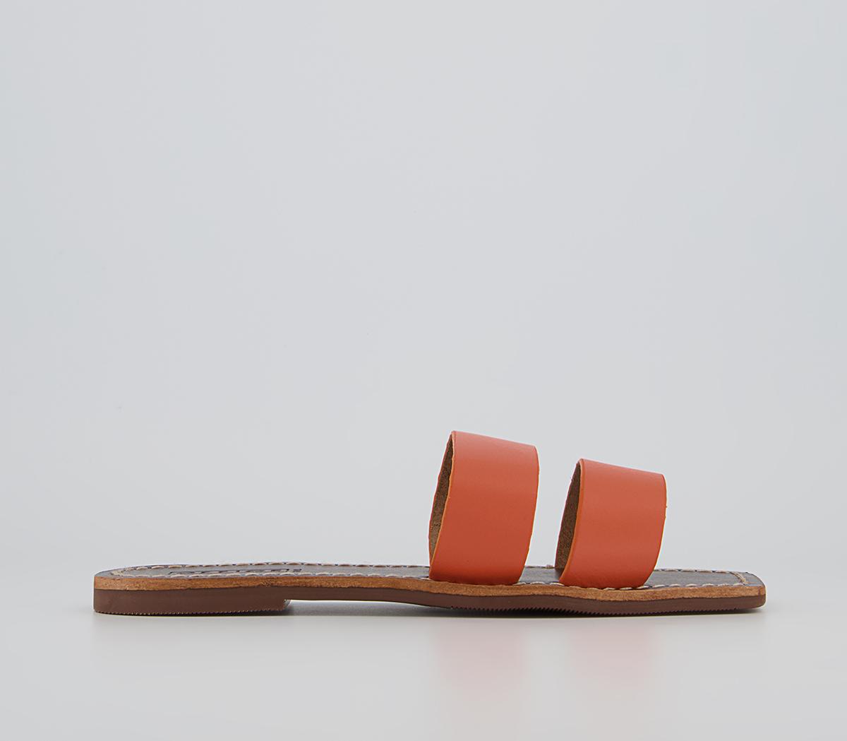Office Serena Double Band Mules Office Serena Double Band Mules Orange Leather