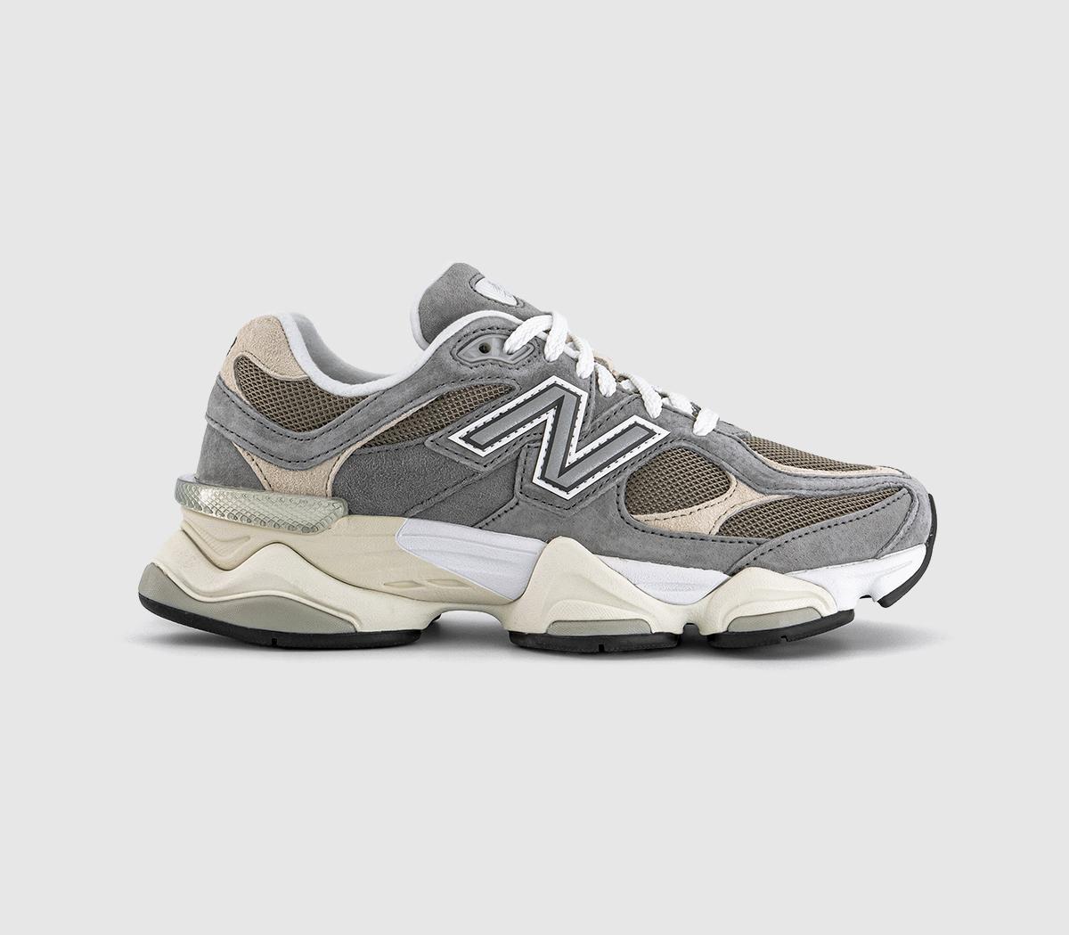 New Balance Womens 9060 Trainers Slate Grey Offwhite, 4